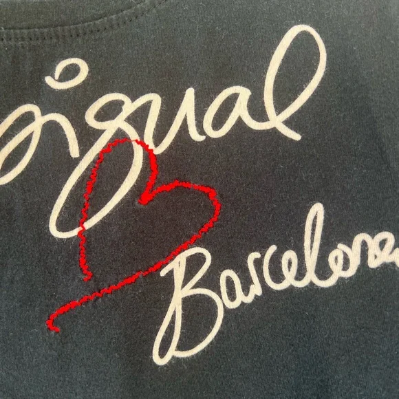 Rare Desigual Barcelona Embroidered Long Sleeve Top | Y2K Euro Streetwear L - Picture 9 of 14